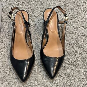 Calvin Klein Black Heels with Slingback Design